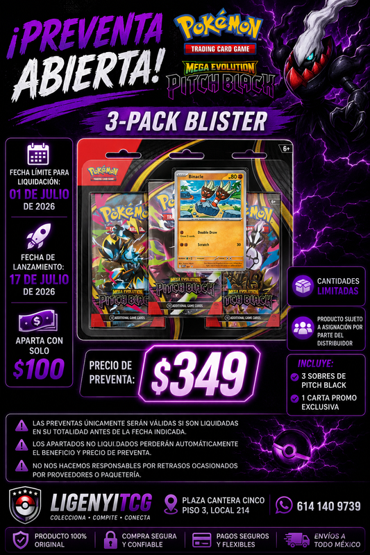 ⚡⚫ PREVENTA ABIERTA – PITCH BLACK ⚫⚡

 

📦 3-Pack Blister